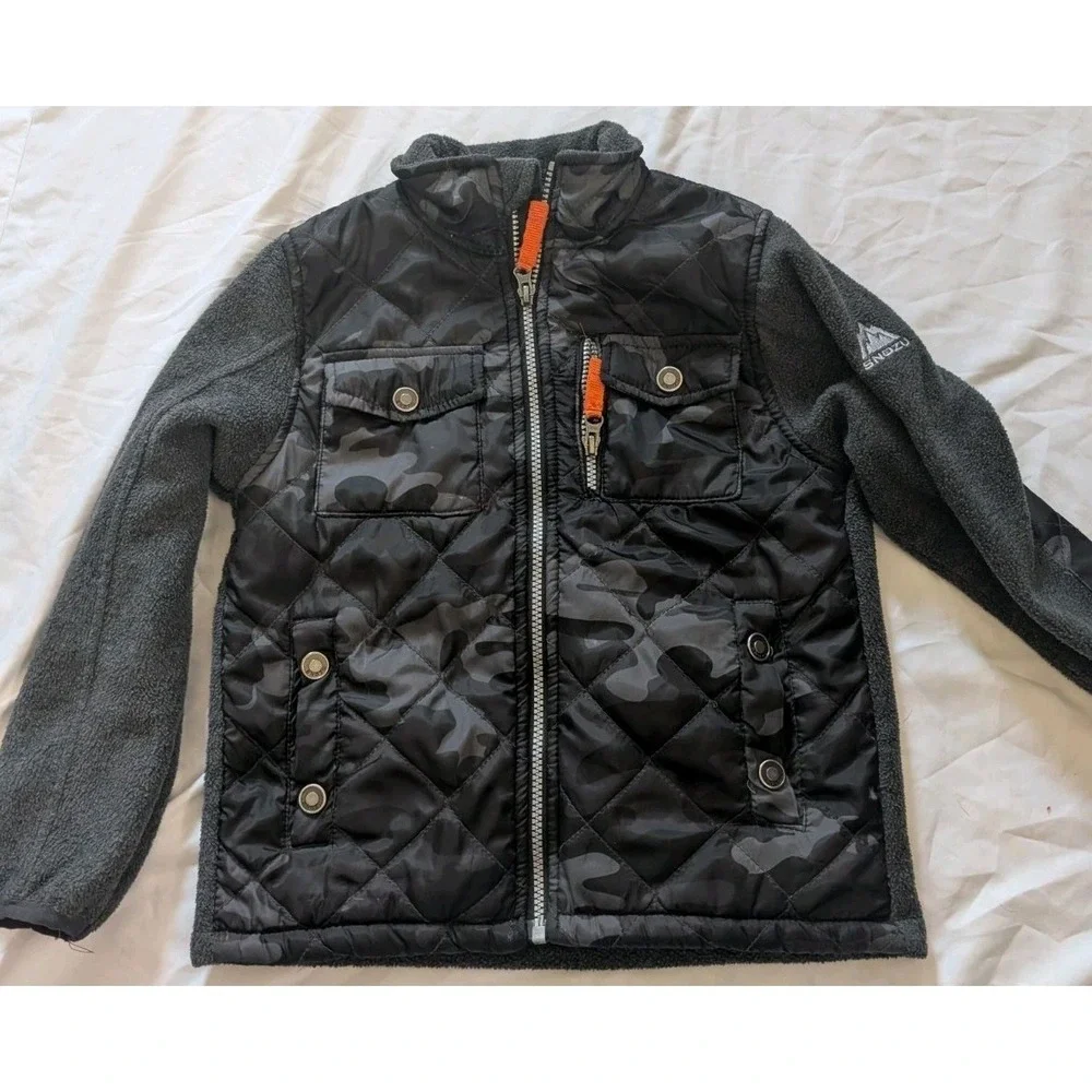 Snozu Youth Small Gray/Camp Full Zip Fleece‎ Jacket